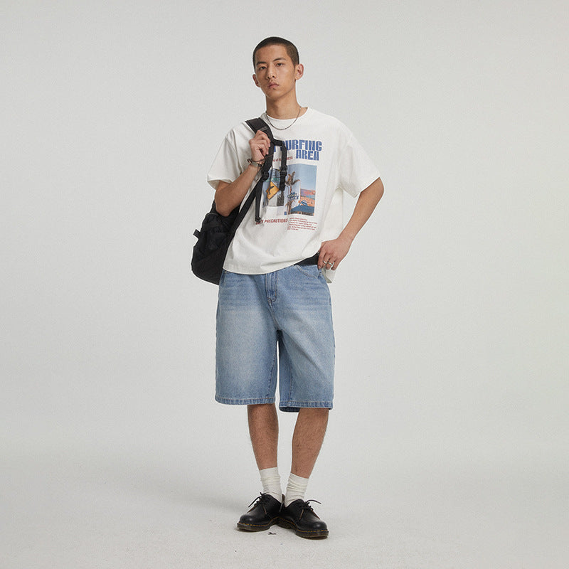 Summer New Print Short Sleeve Trendy Japanese