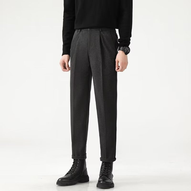 Men's Anti-wrinkle Smoke Tube Cropped Trousers