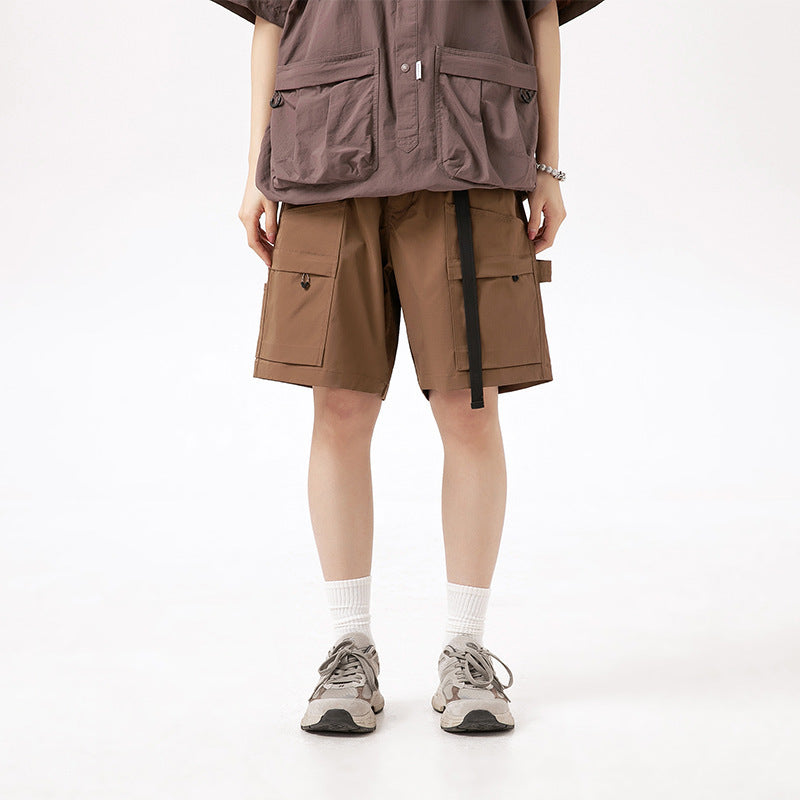 Summer New Pure Color Men's Loose Shorts