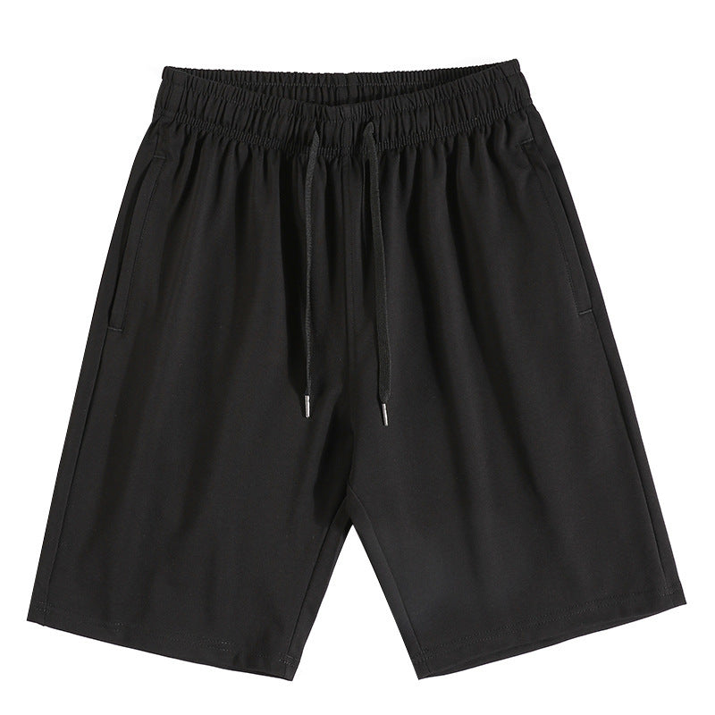 Mid-waist Drawstring Solid Color Youth Shorts