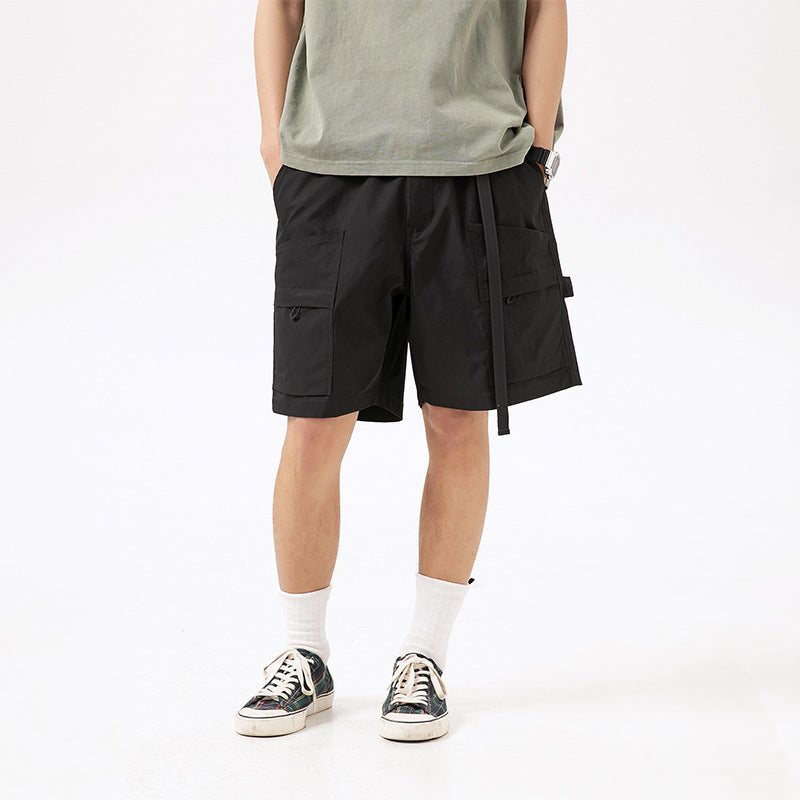 Summer New Pure Color Men's Loose Shorts