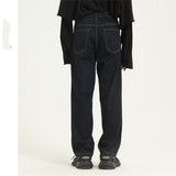 Men's Solid Color Washed Loose Jeans