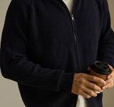 Anti-Pilling Combed Cotton Zipper Coat Knitted Cardigan Sweater