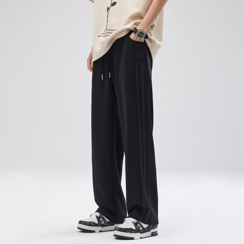 Loose Drooping Straight Track Pants