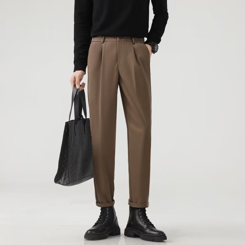 Men's Anti-wrinkle Smoke Tube Cropped Trousers